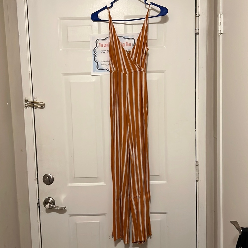 Orange and white jumpsuit
